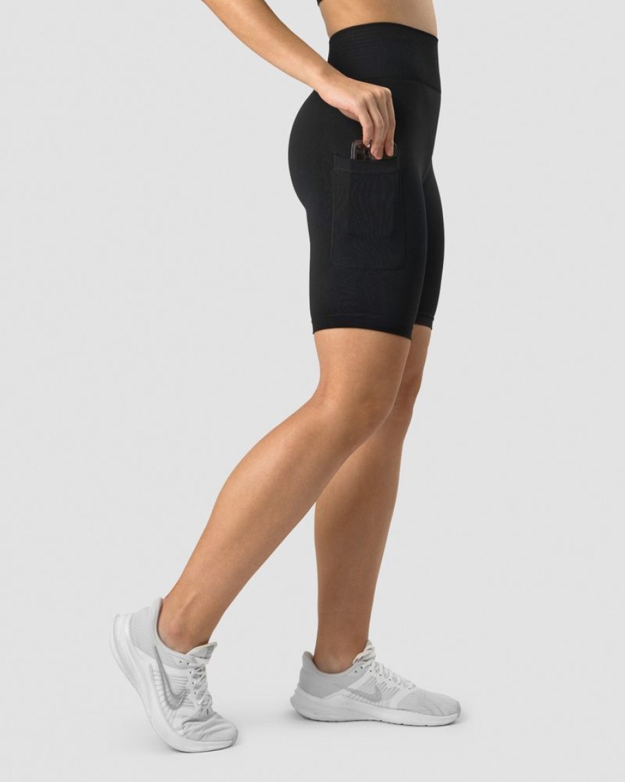 Naiset ICIW Seamless | Define Seamless Pocket Biker Shorts Black