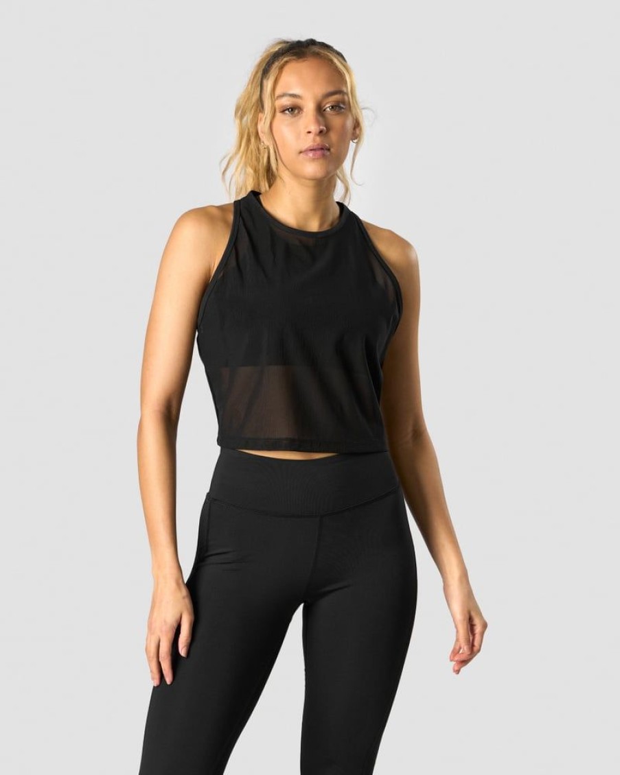 Naiset ICIW Topit | Revive Mesh Cropped Tank Top Wmn Black