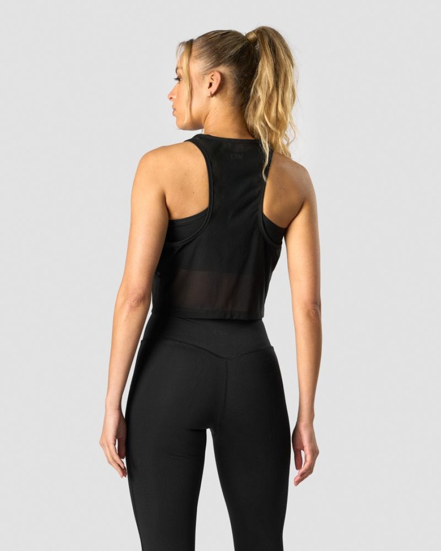 Naiset ICIW Topit | Revive Mesh Cropped Tank Top Wmn Black