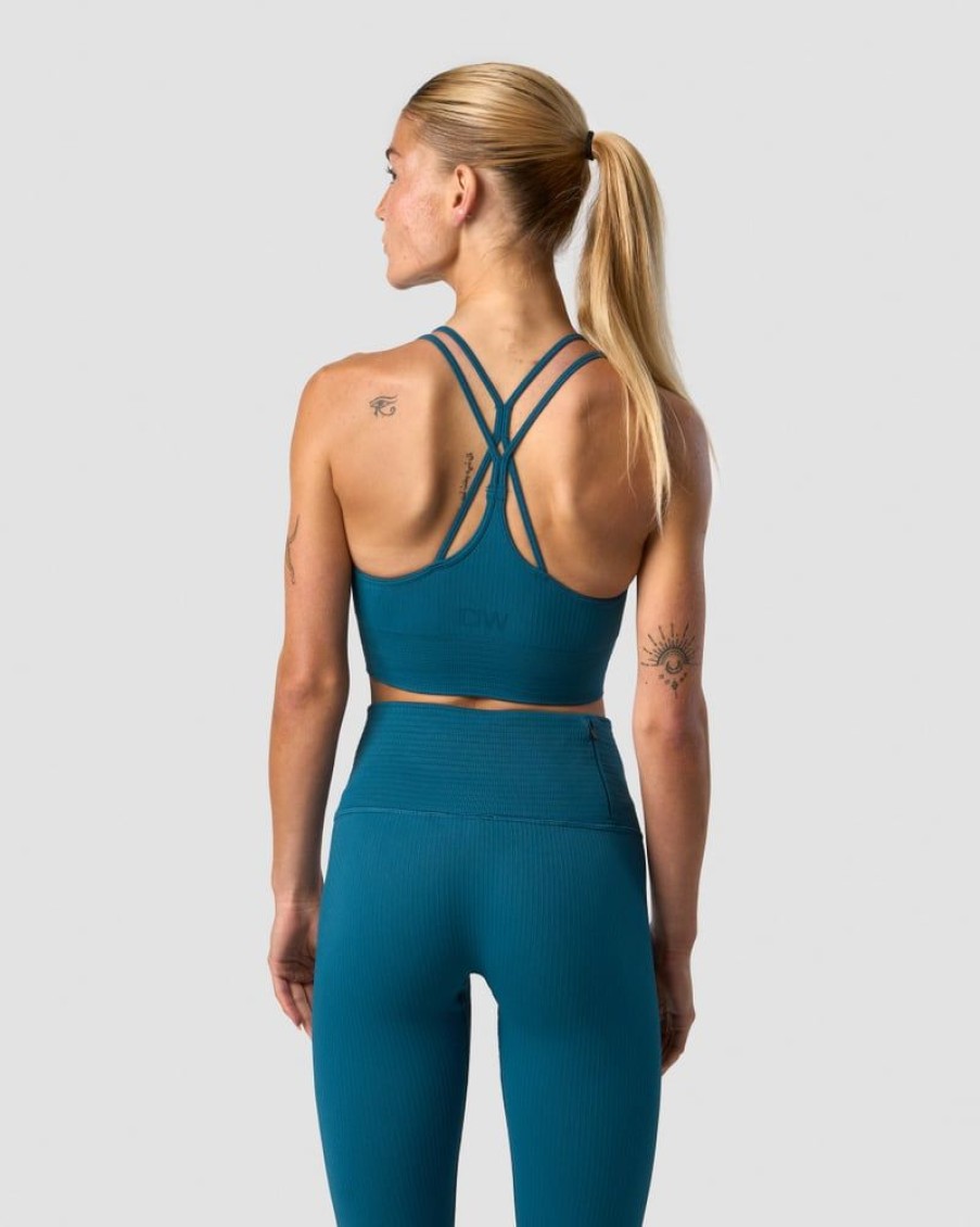 Naiset ICIW Urheiluliivit | Ribbed Define Seamless Sports Bra Teal