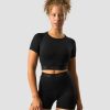 Naiset ICIW Seamless | Define Seamless Logo T-Shirt Crop Top Black