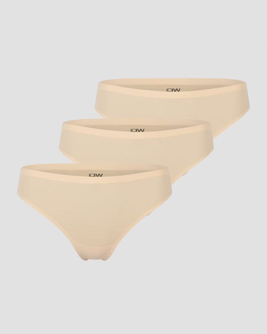 Naiset ICIW Alusvaatteet | Invisible Thong 3-Pack Beige