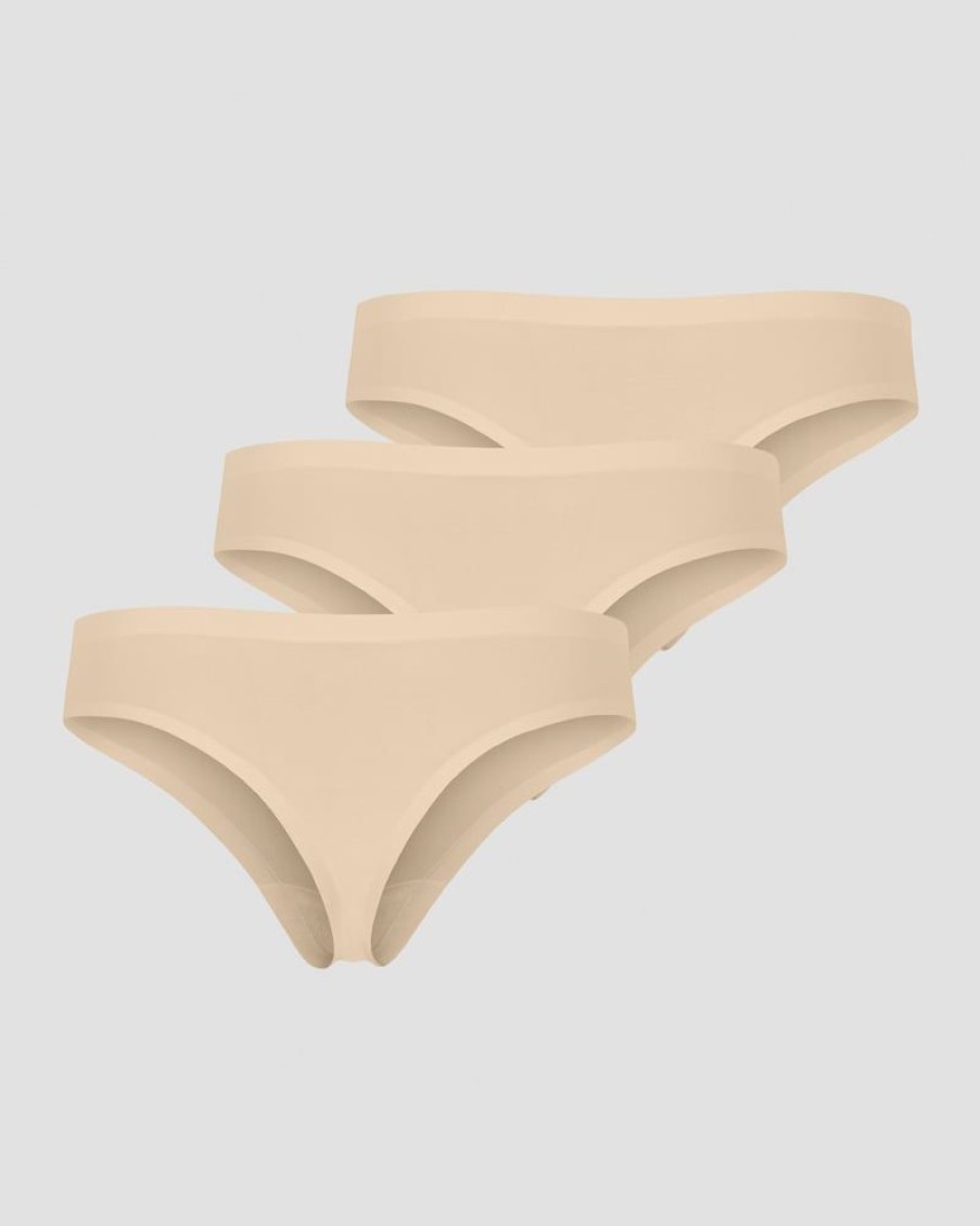 Naiset ICIW Alusvaatteet | Invisible Thong 3-Pack Beige