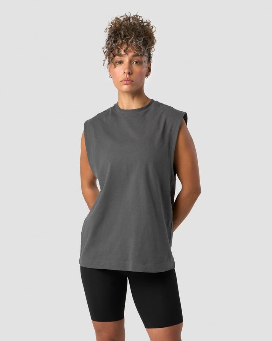 Naiset ICIW Topit | Everyday Cotton Tank Top Dark Grey