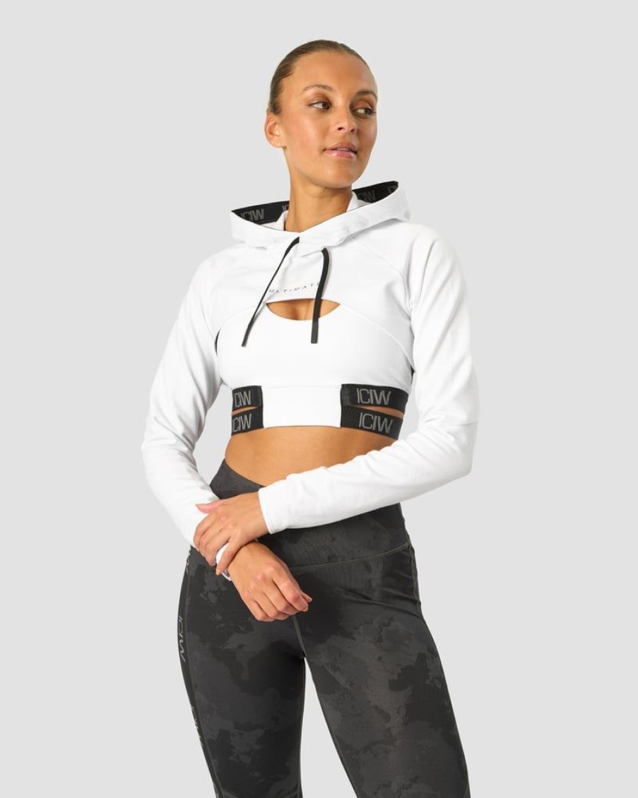 Naiset ICIW Pitkahihaiset Paidat | Ultimate Training Cropped Hoodie White