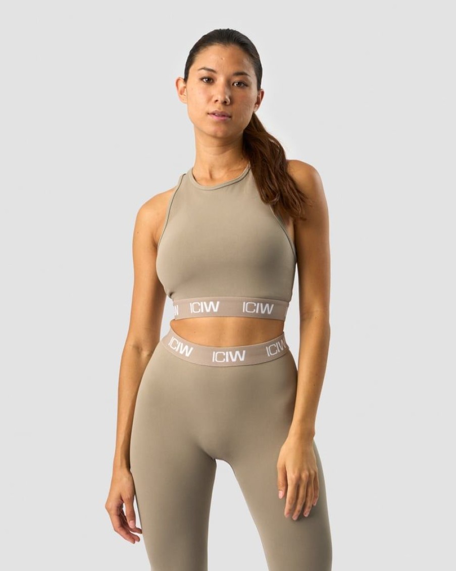 Naiset ICIW Seamless | Define Seamless Logo Cropped Tank Top Taupe