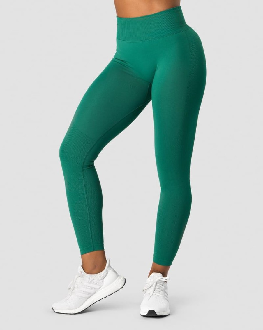 Naiset ICIW Trikoot & Leggingsit | Define Seamless V-Shape Tights Winter Green