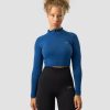 Naiset ICIW Seamless | Define Cropped 1/4 Zip Dark Navy