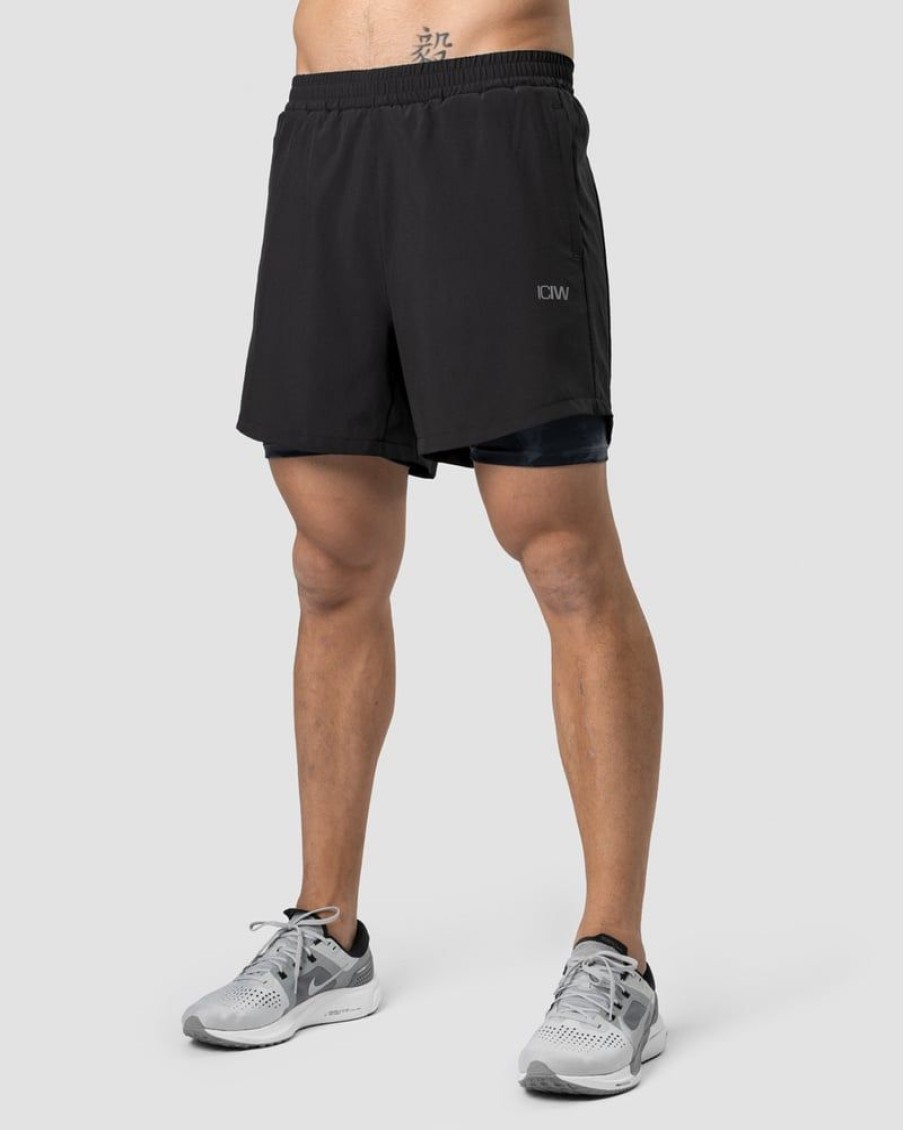 Miehet ICIW Shortsit | Mercury 2-In-1 Shorts Black Camo