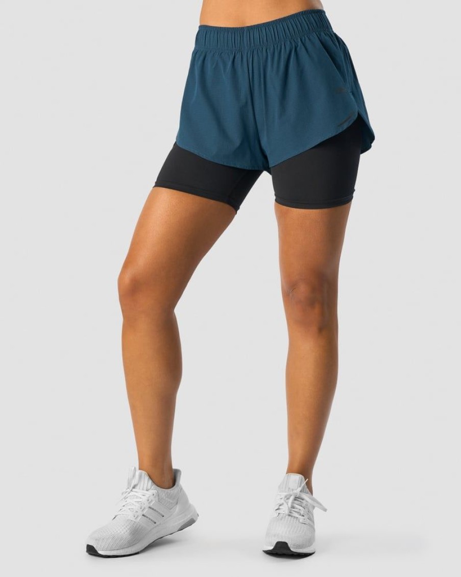 Naiset ICIW Shortsit | Charge 2-In-1 Shorts Wmn Teal