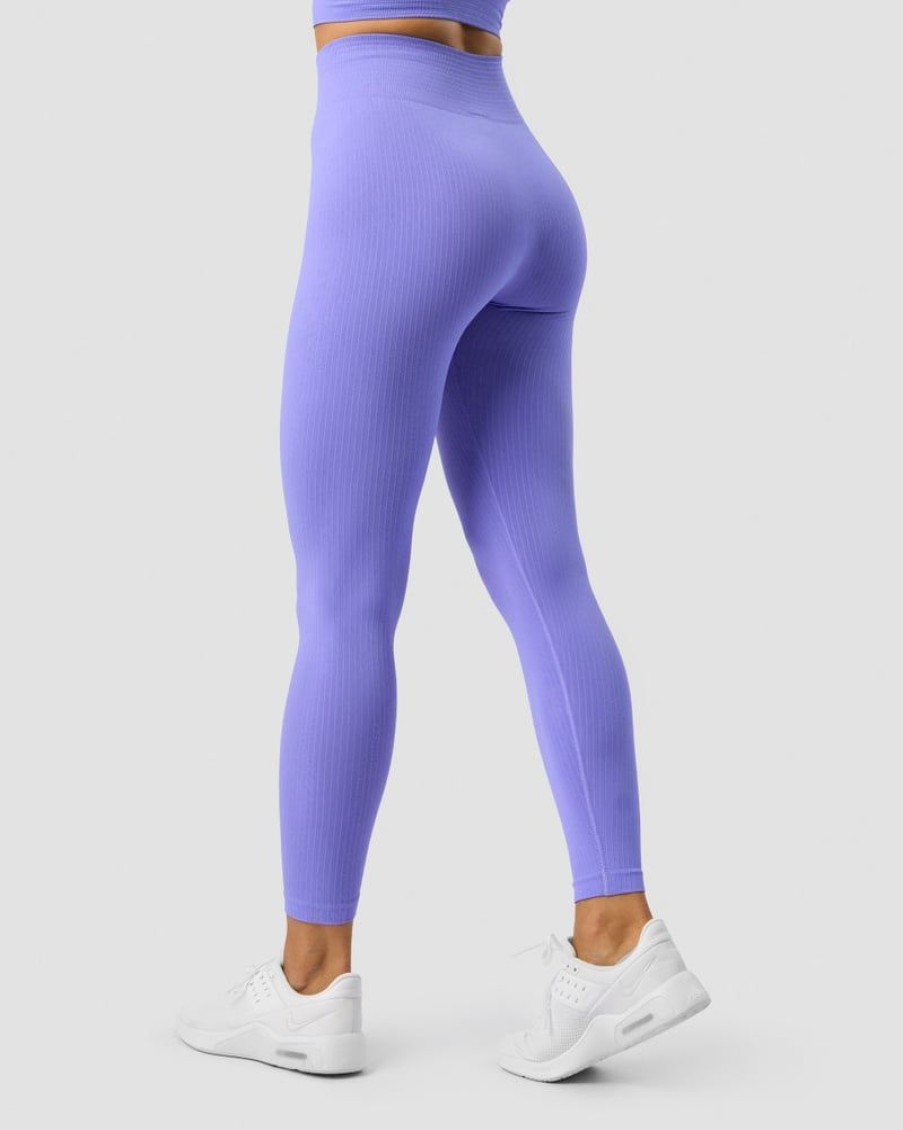 Naiset ICIW Trikoot & Leggingsit | Ribbed Define Seamless Tights Dk Lavender