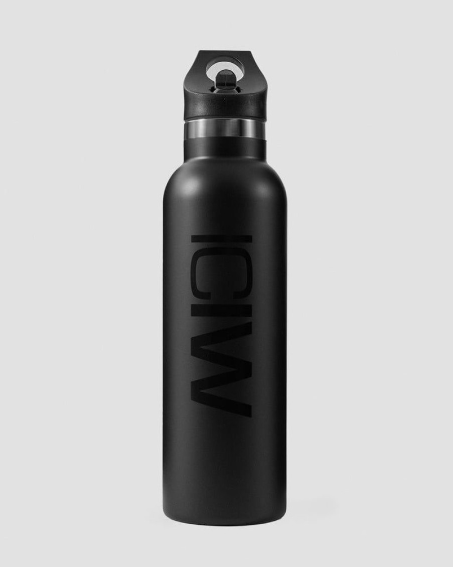 Naiset ICIW Shakerit, Vesipullot | Stainless Steel Water Bottle Black W. Black Logo 600Ml