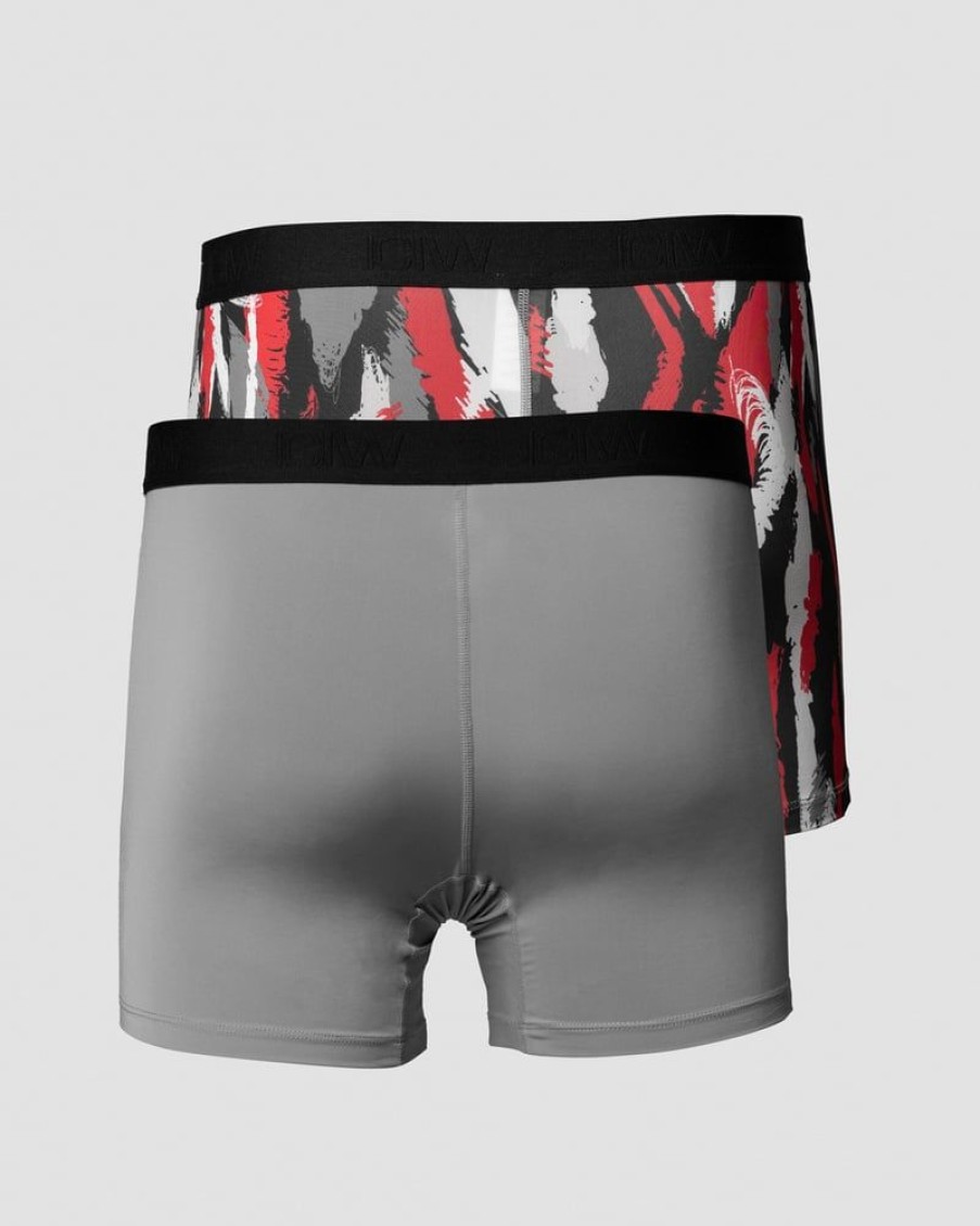 Miehet ICIW Alusvaatteet | Sport Boxer 2-Pack Grey/Red