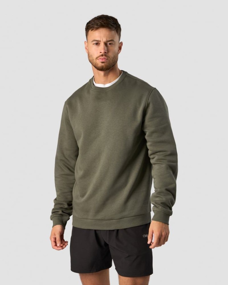 Miehet ICIW Pitkahihaiset Paidat | Everyday Crewneck Men Khaki Green