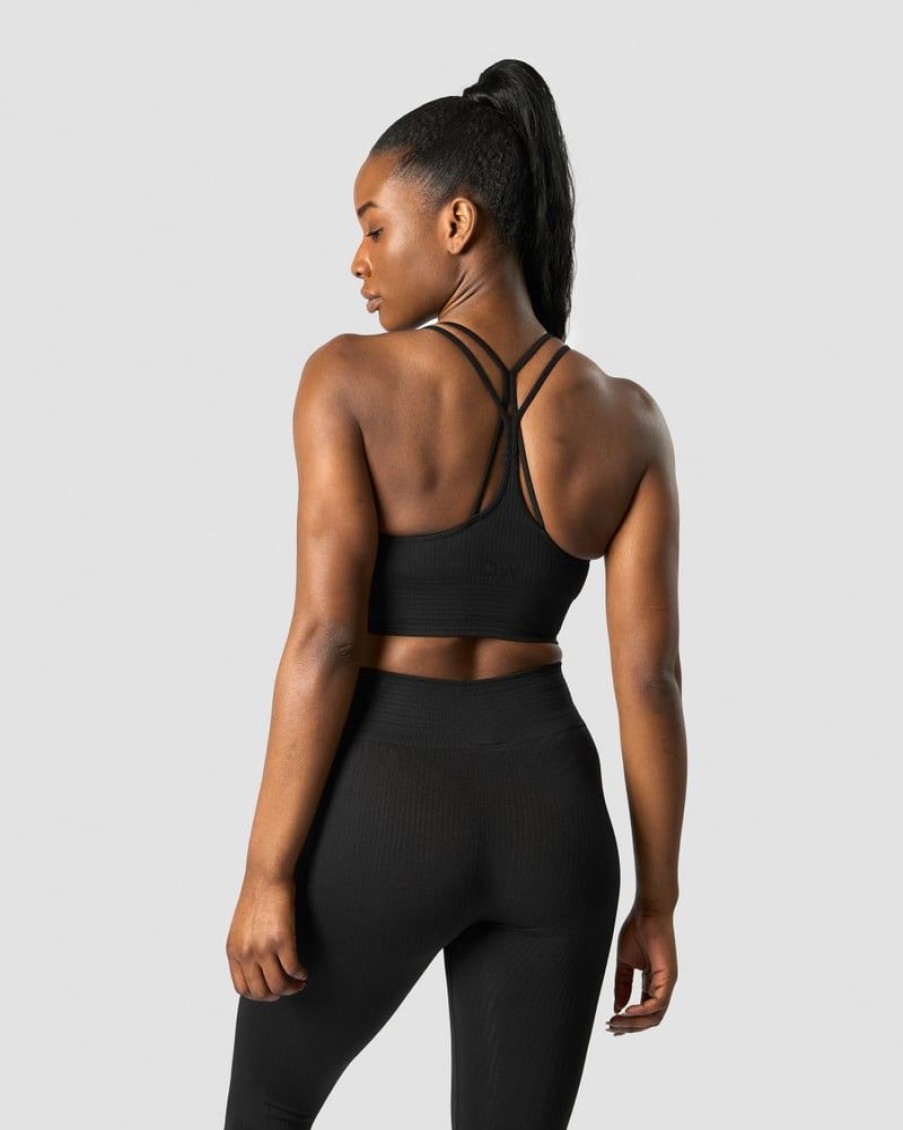 Naiset ICIW Urheiluliivit | Ribbed Define Seamless Sports Bra Black