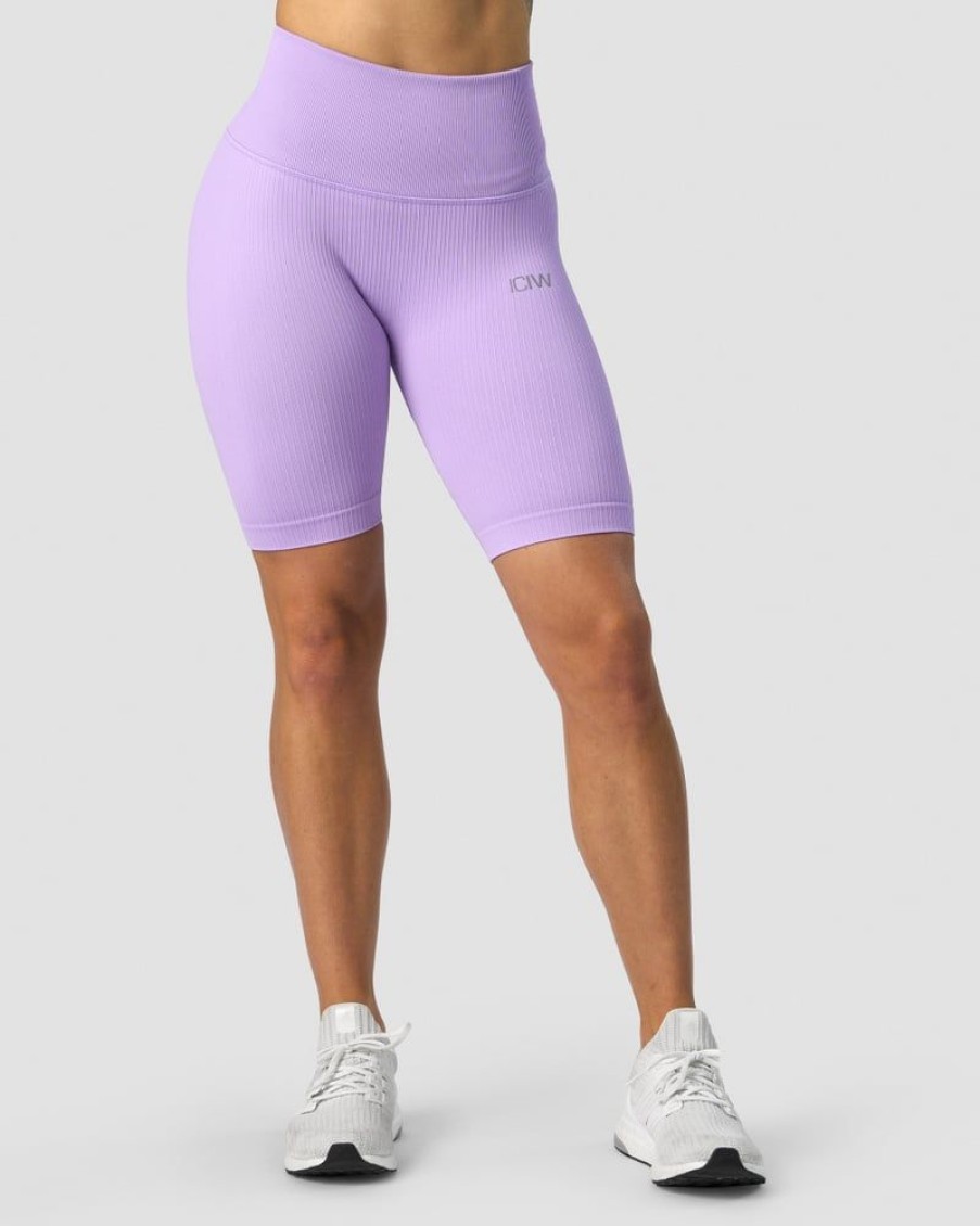 Naiset ICIW Seamless | Ribbed Define Seamless Pocket Biker Shorts Lavender