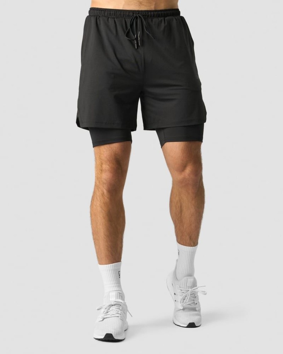 Miehet ICIW Shortsit | Stride 2-In-1 Shorts Men Black