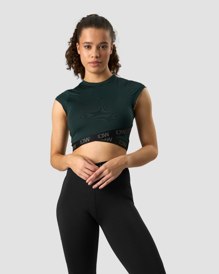 Naiset ICIW T-Paidat | Ultimate Training Cropped T-Shirt Deep Green