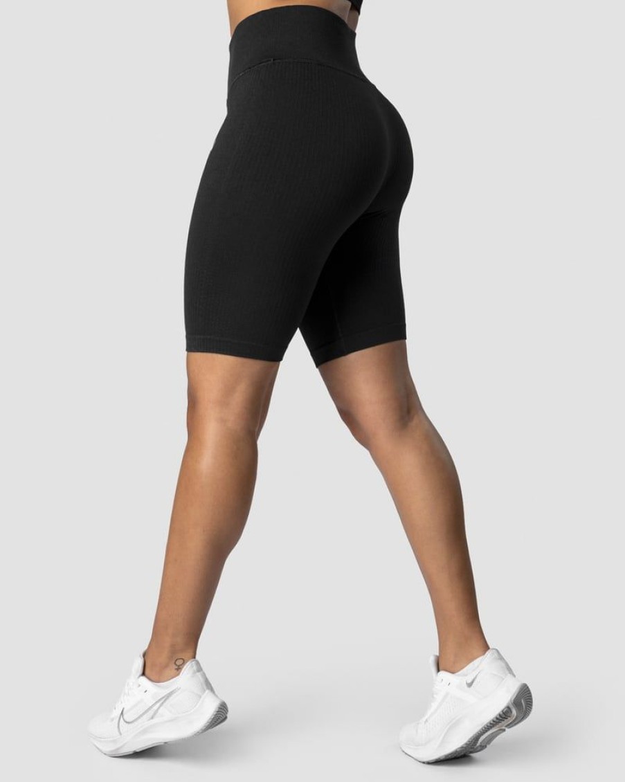 Naiset ICIW Seamless | Ribbed Define Seamless Biker Shorts Black Wmn