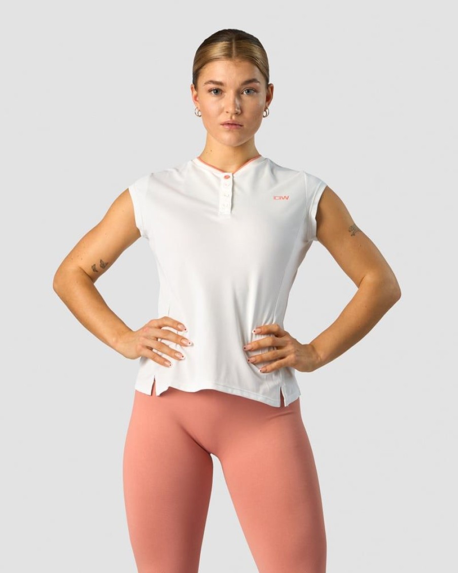 Naiset ICIW T-Paidat | Training Pique Polo White/Coral Wmn