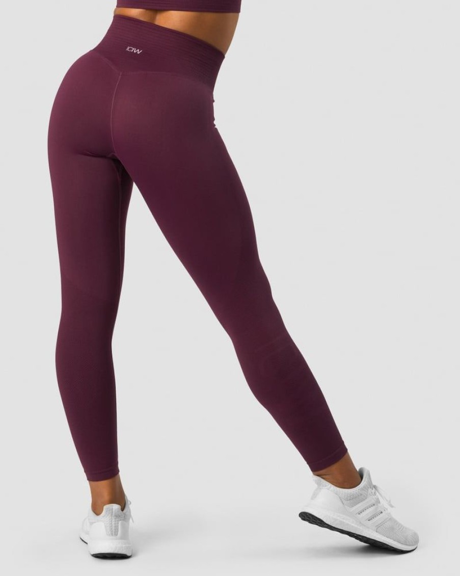 Naiset ICIW Trikoot & Leggingsit | Define Seamless V-Shape Tights Maroon