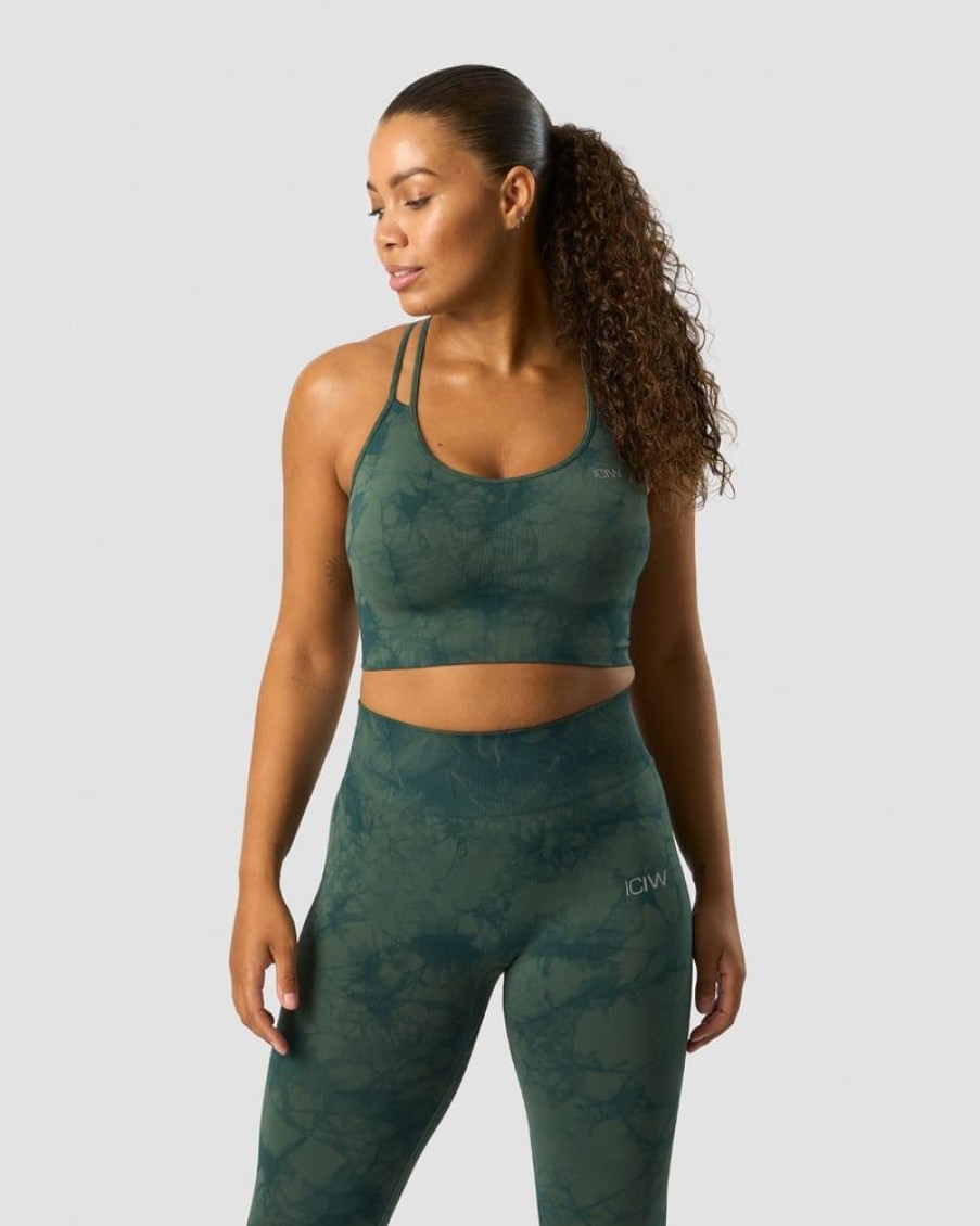 Naiset ICIW Urheiluliivit | Define Seamless Tie Dye Sports Bra Dark Green