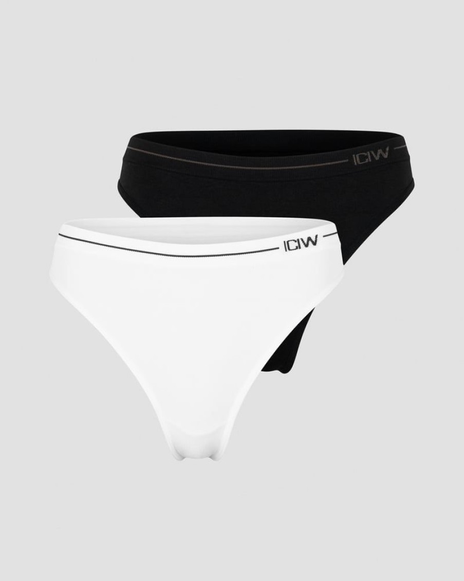 Naiset ICIW Seamless | Everyday Seamless Thong 2-Pack Black/White