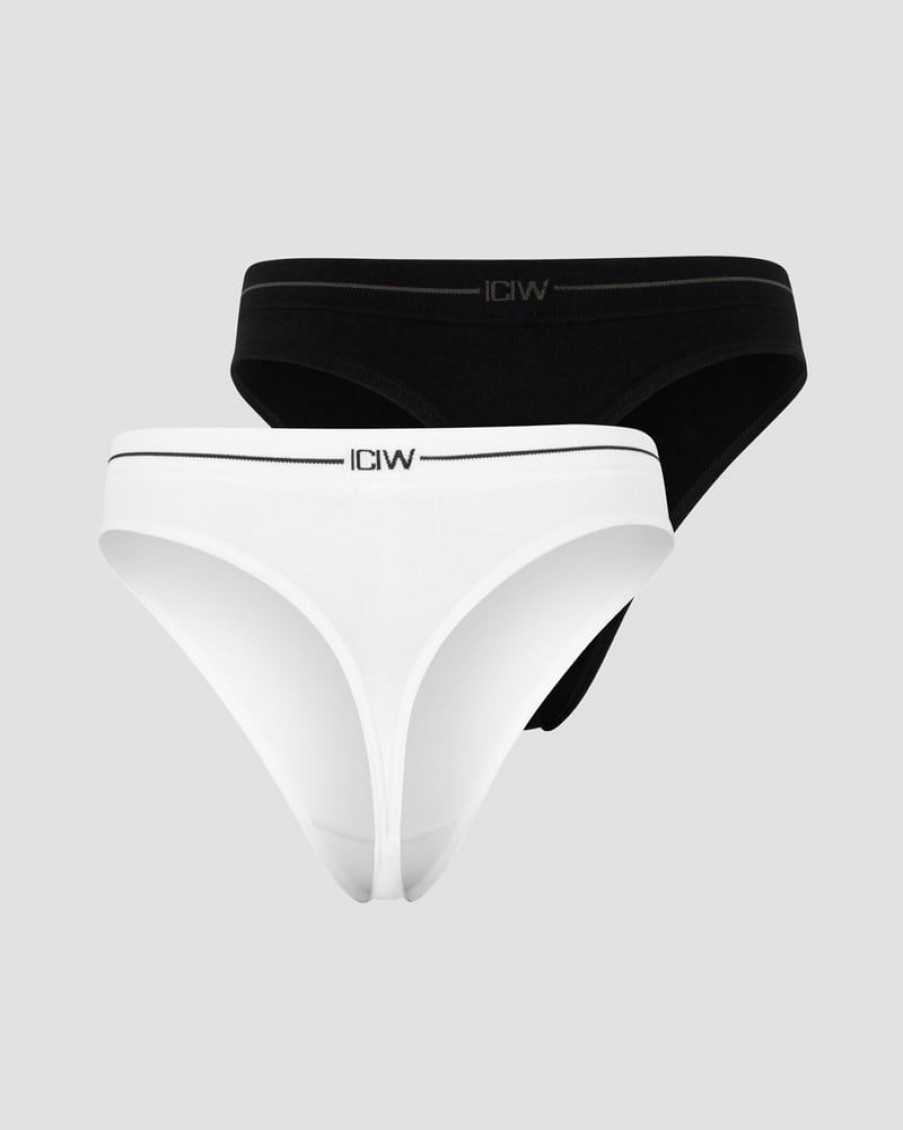 Naiset ICIW Seamless | Everyday Seamless Thong 2-Pack Black/White