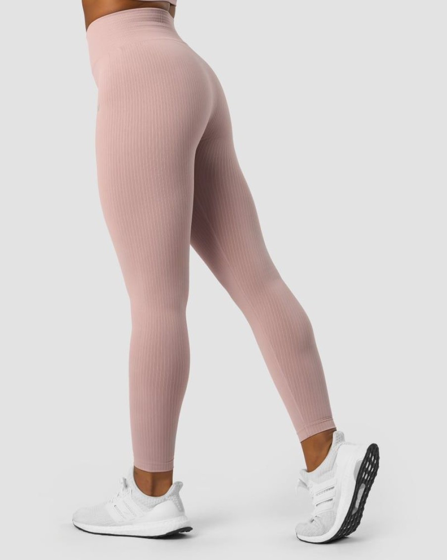 Naiset ICIW Trikoot & Leggingsit | Ribbed Define Seamless Tights Light Mauve