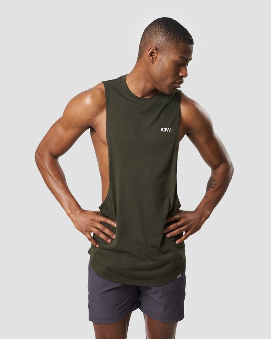 Miehet ICIW Topit | Training Open Tank Top Dark Army Men