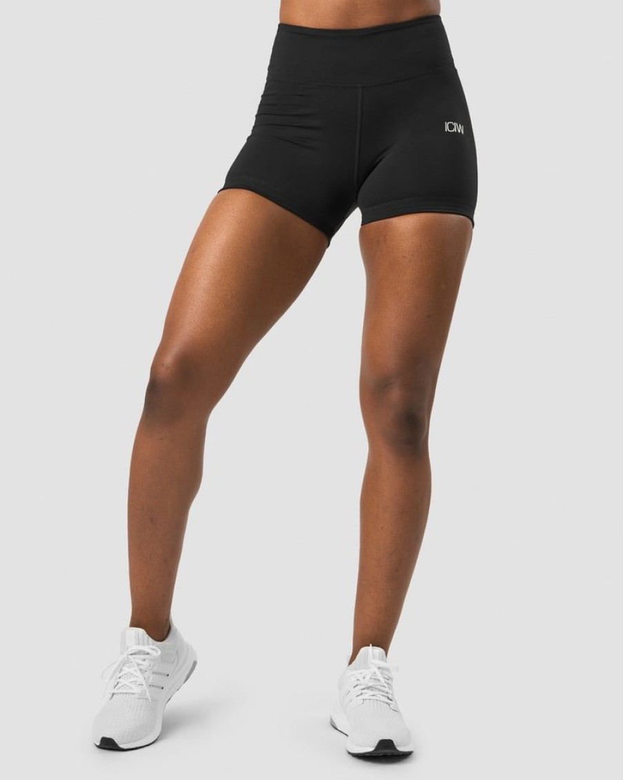 Naiset ICIW Shortsit | Classic V-Shape Tight Shorts Black Wmn