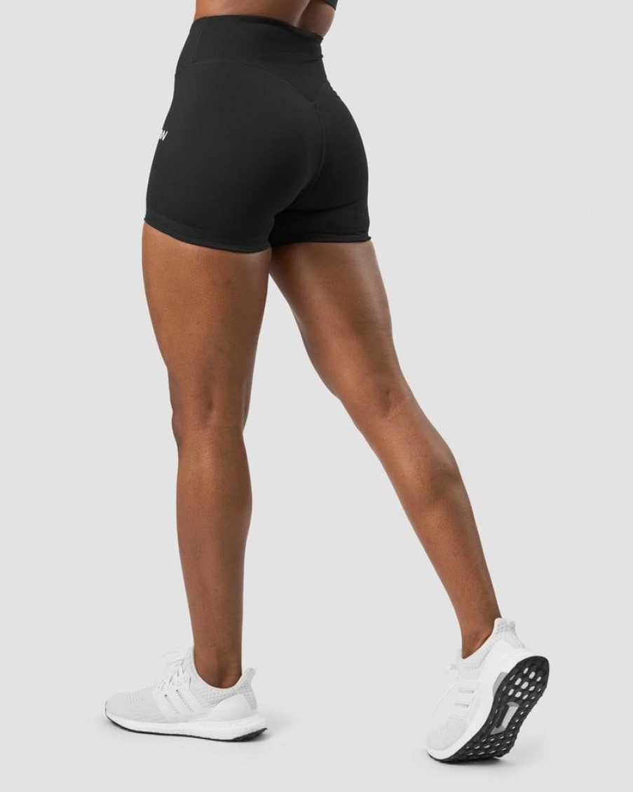 Naiset ICIW Shortsit | Classic V-Shape Tight Shorts Black Wmn