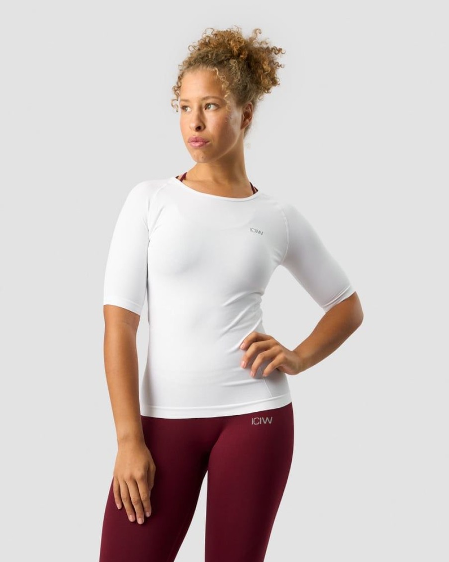 Naiset ICIW Seamless | Everyday Seamless T-Shirt Mid Sleeve White