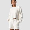 Naiset ICIW Pitkahihaiset Paidat | Soft Knit Oversized Cropped Crewneck White