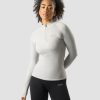 Naiset ICIW Seamless | Everyday Seamless 1/4 Zip Wmn Light Grey