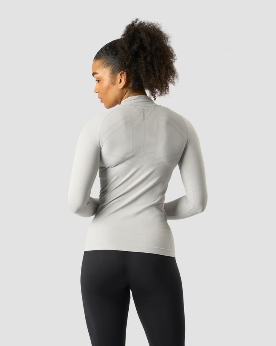 Naiset ICIW Seamless | Everyday Seamless 1/4 Zip Wmn Light Grey