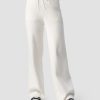 Naiset ICIW Housut | Soft Knit Oversized Pants White