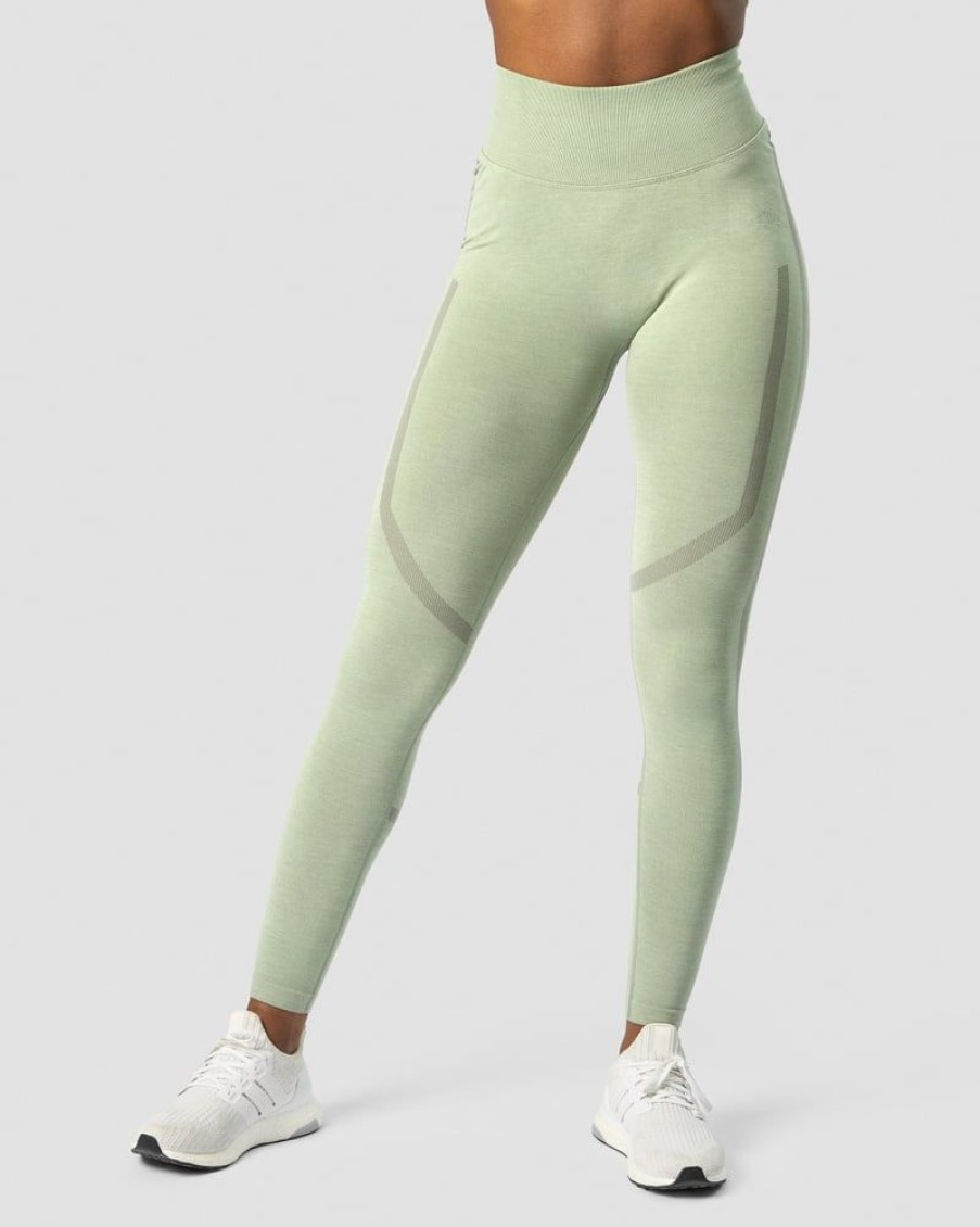 Naiset ICIW Trikoot & Leggingsit | Rush Seamless Tights Sage Green