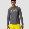 Miehet ICIW Pitkahihaiset Paidat | Smash Padel Mesh Longsleeve Grey Melange Men