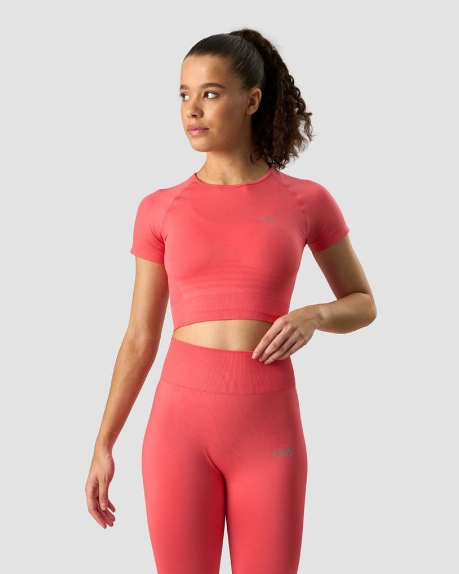 Naiset ICIW Seamless | Define Seamless Cropped T-Shirt Coral