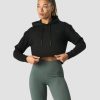 Naiset ICIW Hupparit | Stride Cropped Hoodie Wmn Black