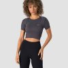 Naiset ICIW Seamless | Define Seamless Cropped T-Shirt Grey Melange Wmn
