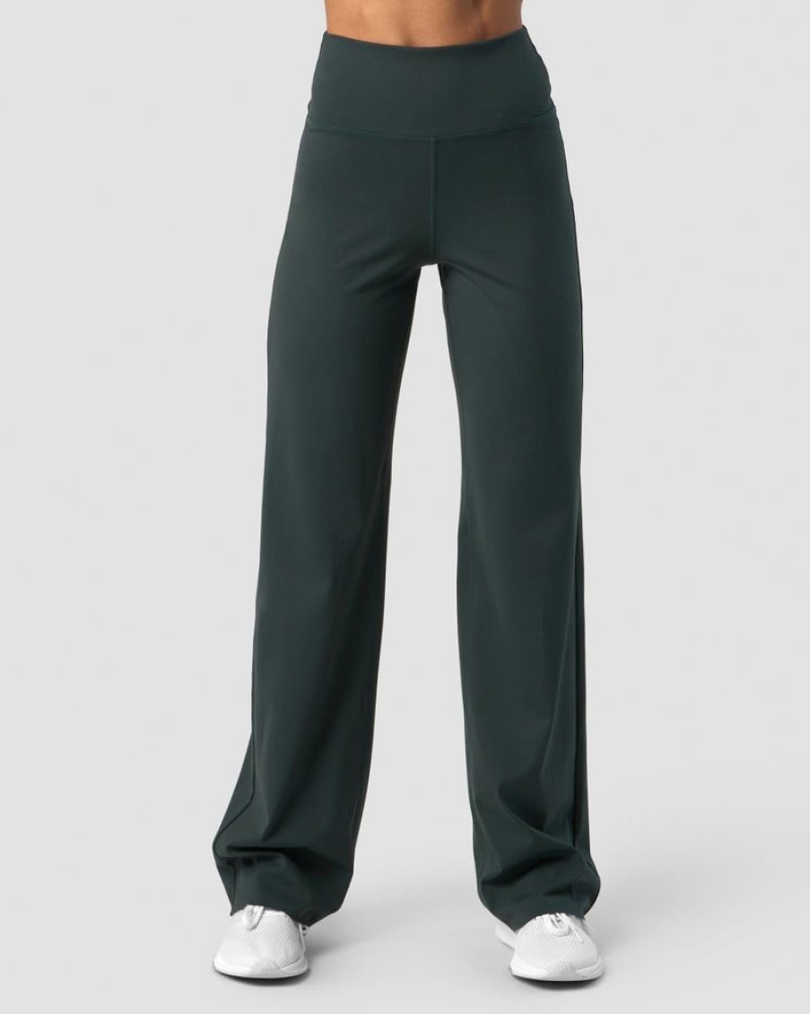 Naiset ICIW Housut | Nimble Straight Leg Pants Dark Green