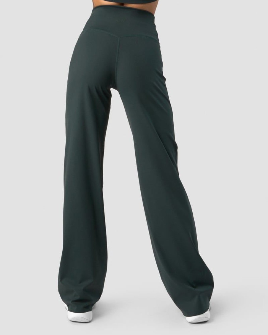 Naiset ICIW Housut | Nimble Straight Leg Pants Dark Green