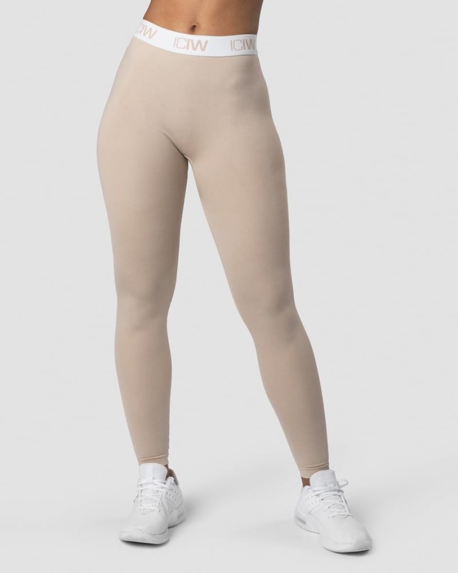 Naiset ICIW Trikoot & Leggingsit | Define Seamless Logo Tights Wmn Sand/White