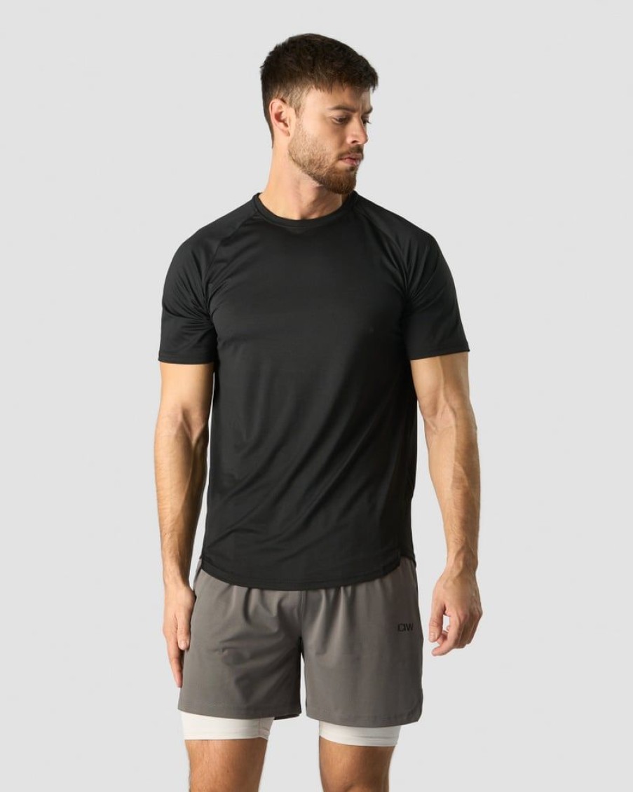 Miehet ICIW T-Paidat | Stride Raglan T-Shirt Men Black